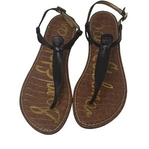 Sam Edelman Gigi Strappy‎ Thong Sandals Black Leather - Size 8